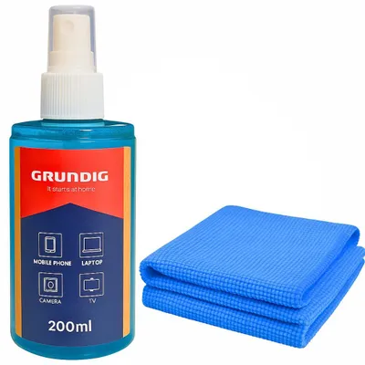 Produktbild von Grundig Bildschirmreiniger Set Mikrofasertuch Screen Cleaner TV Monitor Handy Display Reiniger Streifenfrei