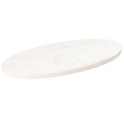 Produktbild von The Living Store Tischplatte Weiß 70x35x2,5 cm Massivholz Kiefer Oval