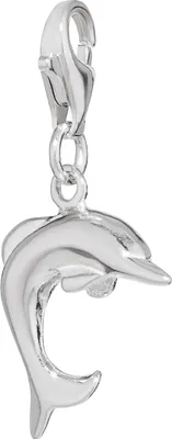Produktbild von Springender Delfin Delphin Charm-Anhänger 925 Silber 23x13mm für Bettelarmband