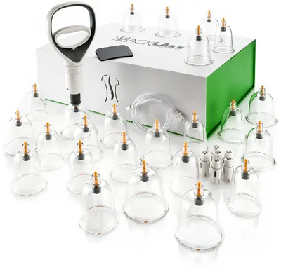 Productafbeelding van Cupping set met 24 cups en vacuümpomp, geschikt voor massages