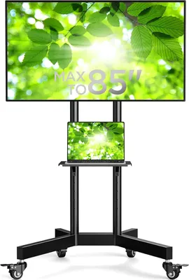 Obrázek produktu pro Mobilní televizní stojan na kolečkách - televizní vozík, televizní stativ, televizní vozík - pro televizory o velikosti 32-85 palců, do hmotnosti 60 kg