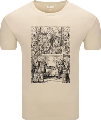 Produktbild von Diarbo Herren T-Shirt mit Aufdruck Alice im Wunderland König und Königin Beige Gr.S
