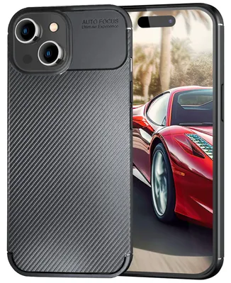 Produktbild von Hülle für iPhone 15 Carbon Optik Case Silikon Handyhülle Schutz Tasche Cover TPU