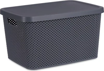 Immagine prodotto di Cestino in plastica con coperchio, organizer, 19 l