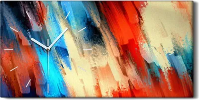 Produktbild von Dekor Leinwand Uhr Wandbilder Geräuschlos Kunstdruck 60x30 Abstrakte Malerei - weiße Hände