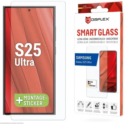 Produktbild von Displex Smart Glass (9H) für Samsung Galaxy S25 Ultra, Montagesticker, unzerbrechlich, Samsung, Galaxy S25 Ultra, Trockene Anwendung, Staubresistent, Schlagfest, Kratzresistent, Transparent, 1 Stück(e)
