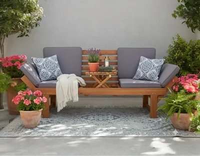 Produktbild von Gartenbank "Monte" massives Akazienholz in braun, 202x 67x87cm (BxTxH)