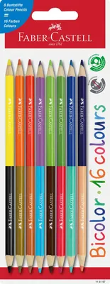 Produktbild von FABER-CASTELL Buntstifte Bicolor 8er Blisterkarte