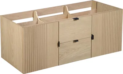 Image de Meuble double vasque 140cm chêne STUDIO suspendu