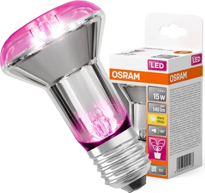 Zdjęcie produktu dla Żarówka LED do Roślin R63 Reflektor E27 7.5W = 15W 140lm Wspomagająca Wzrost Ciepła 100° STAR GROW Osram