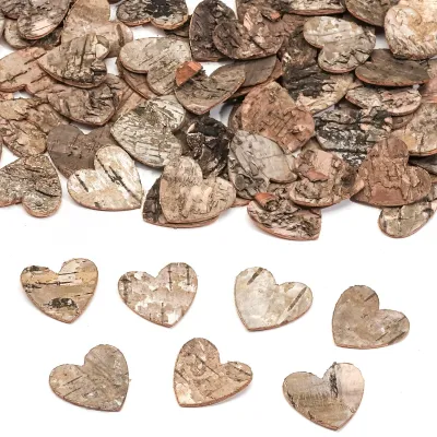Productafbeelding van Houten hartjes voor decoratie - 100 stuks van berkenhout - Geschikt voor knutselen en decoreren - 3 cm