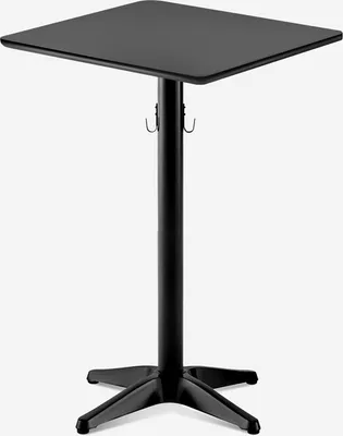 Produktbild von Stehtisch 70x70x105cm schwarz für Bar-Bistro mit Taschenhaken Jotor+