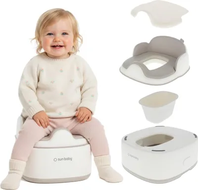 Zdjęcie produktu dla Sun Baby 3 w 1 nocnik dla dzieci nakładka na toaletę podest stołek pomoc toaletowa nocnik do nauki chodzenia antypoślizgowy wyjmowany wkład, ergonomiczny, dla dzieci w wieku 18–36 miesięcy