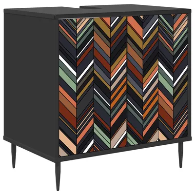 Produktbild von vidaXL Badezimmerschrank OMMEN Schwarz Eichen-Optik 60 x 40 x 61 cm