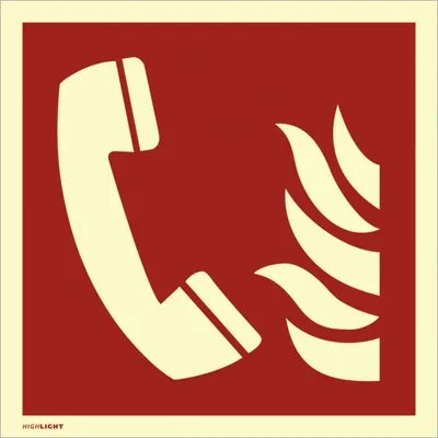 Produktbild von Dreifke® Aufkleber - Brandmeldetelefon ISO 7010, Folie, langnachleuchtend, 16...