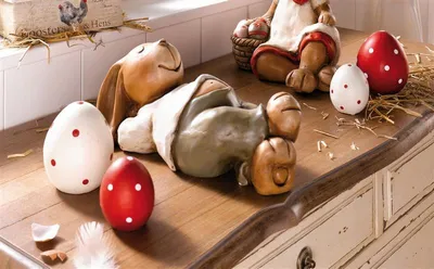 Image de Lapin décoratif "Repos" en pierre artificielle, 30 cm, lapin de Pâques