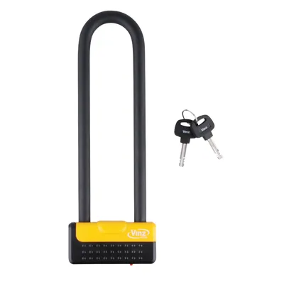 Produktbild von VINZ Pomerape Bügelschloss 29 cm | U-lock 13 mm dick | Fahrradschloss Schwarz | Motorradschloss von Stahl | Rollerschloss
