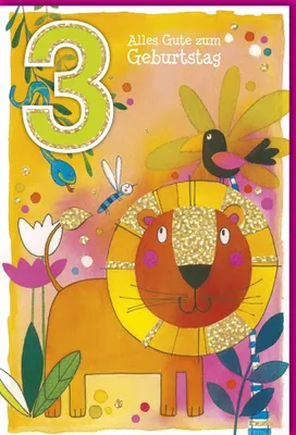 Produktbild von 3. Geburtstag - Glückwunschkarte im Format 11,5 x 17 cm mit Umschlag