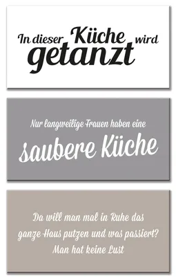 Produktbild von Blechschild - 3er Set " Putzen " Dekoschild Türschild Sprüche 3er Set Vintage Shabby 39 x 19 cm