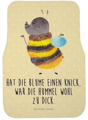 Produktbild von Mr. & Mrs. Panda Automatte Hummel flauschig - Gelb Pastell - Geschenk, Auto Teppich, Fußmatte Fürs, Auto-Fußmatte, Lustige Sprüche, Biene, Natur, Autofußmatte, Blume