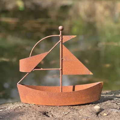Produktbild von Edelrost Schiff zum Bepflanzen 28x25cm Rost Segelschiff Boot Blumentopf Windlicht Edelrost Gartendeko