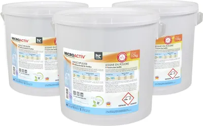 Produktbild von 10 kg Microactiv® Waschpulver Vollwaschmittel für weiße und bunte Wäsche - für Waschtemperaturen bis zu 95 °C