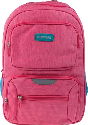 Produktbild von BestLife BSB-3299PI Schulrucksack pink/blau für Laptop & Tablet bis 15.6'' (39,6cm) inkl. Smartphonefach