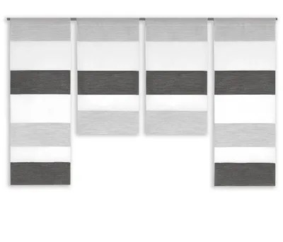Produktbild von Design Mini Flächenvorhang Set anthrazit grau Schiebevorhang Schiebegardine 2291