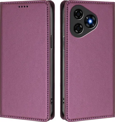 Image de Etui en cuir pour Ulefone Note 19, étui magnétique en cuirPolyuréthaneavec support Violet