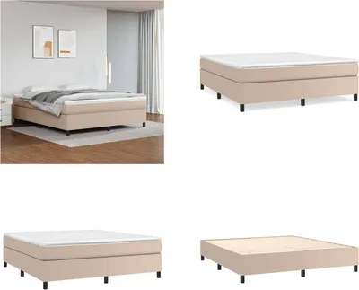 Immagine prodotto di vidaXL Letto a molle cappuccino marrone 180x200 cm in Similcuoio - Letto a molle - Letti a molle - Letto - Mobili per la camera da letto