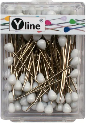 Tapetenstecknadeln, 100 Stück, weiß, Kunststoffkopf, 60 mm