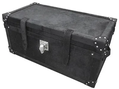 Zdjęcie produktu dla Casa Padrino kufer dekoracyjny czarny / srebrny 80 x 40 x wys. 36 cm - Kolekcja luksusowa