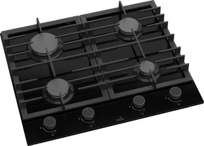 Produktbild von Gasline Einbau Gasherd, 4 flammig, Gaskochfeld, Glaskeramik GAG60GLG Schwarz, Sabaf-Brenner, Erdgas/Propangas, Elektrische 1-Handzündung, Thermoelektrische Zündsicherung