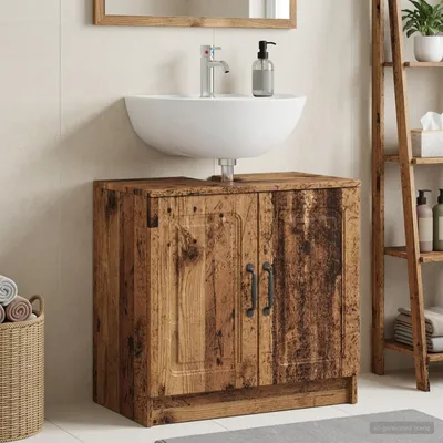 Imagen del producto de Maison Exclusive - Mueble para lavabo modelo UTRECHT, madera envejecida, 59,5 x 31,5 x 59 cm