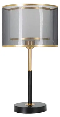 Produktbild von Tischleuchte Eisen Stoff Ø 25x48 cm Schwarz Gold Mauro Ferretti Ebenen