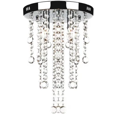 Image de vidaXL Lampe à suspendre plafonnier noble avec perles de cristal transparentes