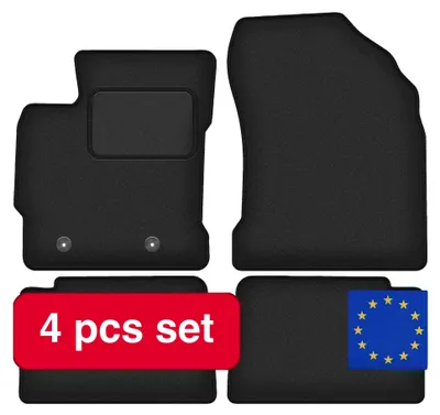 Produktbild von Auto-Veloursmatten, maßgeschneidert für kompakte Schrägheckfahrzeuge II, rutschfestes Design, schwarz