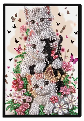 Obrázek produktu pro Blýskavý zápisník A5 (14,5 x 21 cm) s doplňky, motiv: Tři kočky