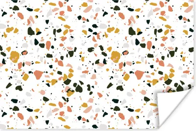 Produktbild von MuchoWow® Poster Grau - Rosa - Terrazzo 90x60 cm - Schlafzimmer