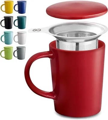 Obrázek produktu pro Velká žlutá konvice na čaj o objemu 400 ml s sítkem a víkem