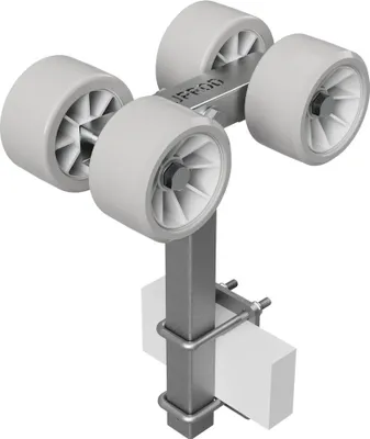 Zdjęcie produktu dla 4-krotny Rolki uruchomienie wózka przyczepa do łodzi opony TPU SUPROD RKSRLX-4-TPU, Ø 120 mm, szary/szary