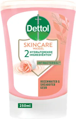 Produktbild von Dettol - Waschgel Nachfüllpackung - Hautpflege - Rosenwasser & Sheabutter - 250 ml - 1 Stück