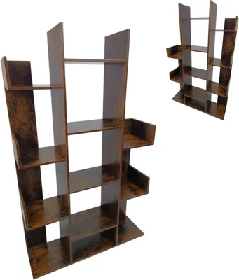 Zdjęcie produktu dla Regał ciemny brąz biblioteczka do salonu pokoju nowoczesna BEGRYF 86x25x140