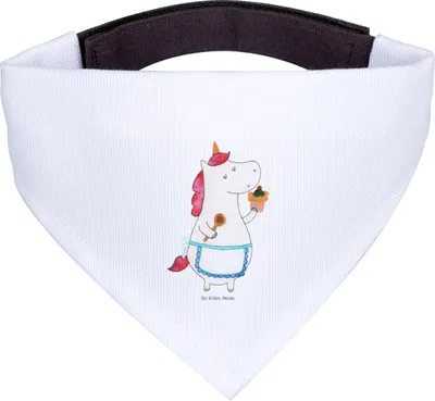 Produktbild von Mr. & Mrs. Panda Halstuch Hund Einhorn Küche - Weiß - Geschenk, Träumen, Hunde, Backen, Einhörner, Schal Für, Kuchen, Tuch, Hundehalstuch, Unicorn, Muffin
