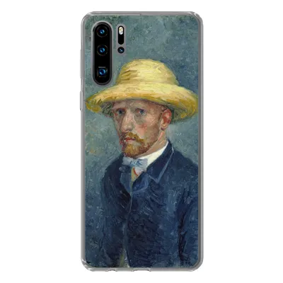 Produktbild von MuchoWow® Handyhülle Schutzhülle Hülle für Huawei P30 Pro Selbstbildnis mit Hut - Vincent van Gogh Silikon Softcase Handy Hülle - Schutzdeckel