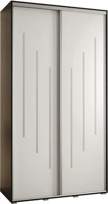 Produktbild von MEBLE KRYSPOL Cannes 8 Schrank mit 2 Schiebetüren - 205,2x130x60 cm - Schwarz Weiß Silber