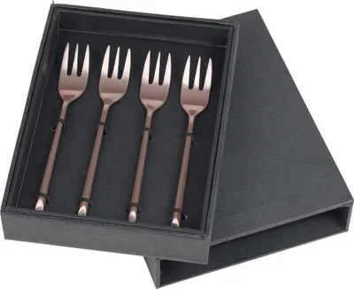 Produktbild von Broste Copenhagen HUNE Kuchengabel titanium espresso 4tlg.