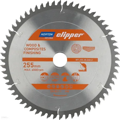 Produktbild von Norton Clipper Kreissägeblatt Holz / Verbundwerkstoffe 255x30 60Z