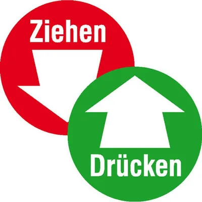 Image de SafetyMarking® Hinweisschild   - Drücken/Ziehen mit Pfeil