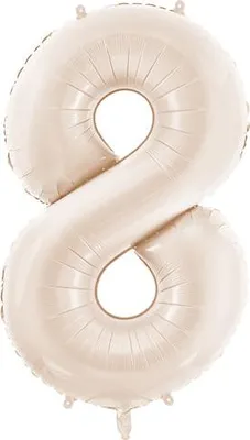 Produktbild von Folienballon Zahl „8“, 86cm, hellbeige